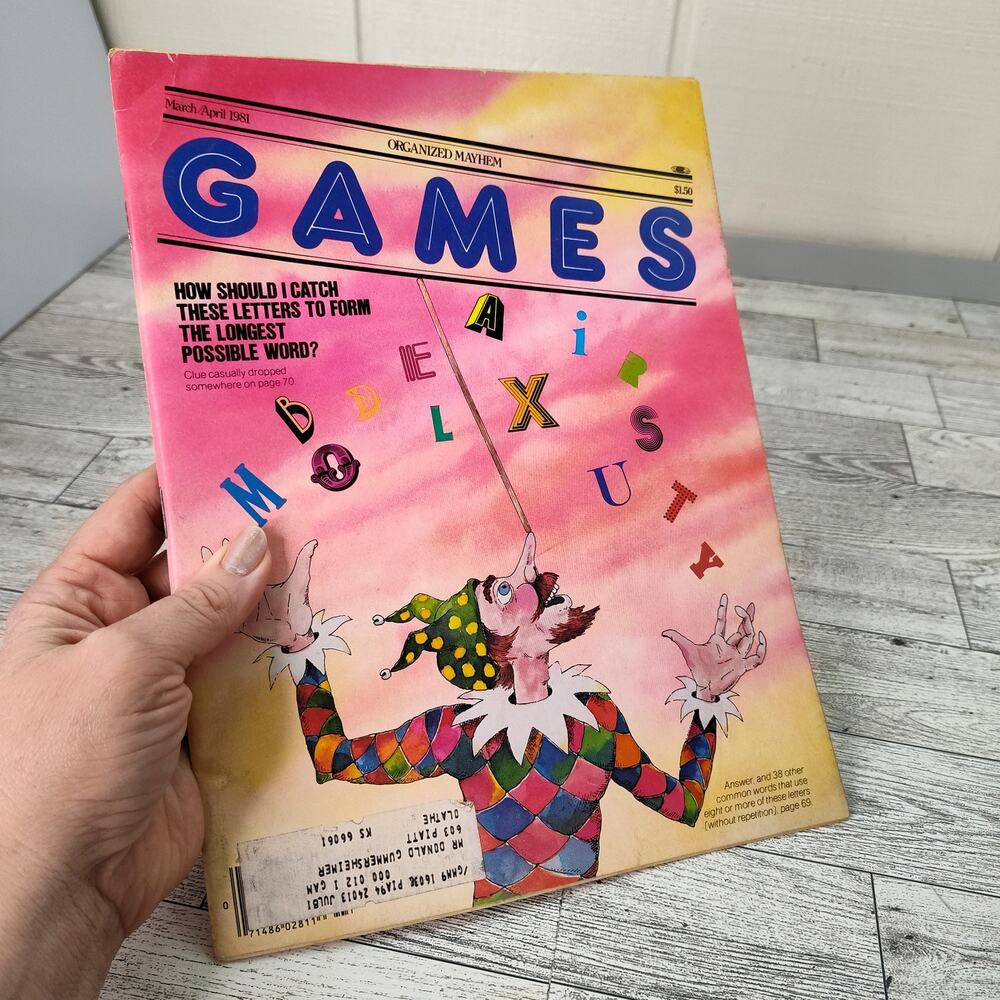 Games Magazine March / April 1981 Vtg Brain Teasers Logic Crossword Puzzles